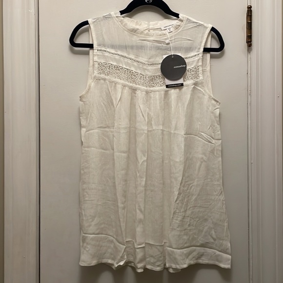 Mittoshop Ladies Sleeveless Sheer Rayon Tunic Cream Medium NWT - Picture 2 of 5